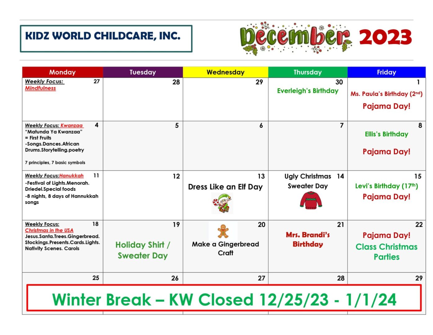 December 2023 Calendar-1